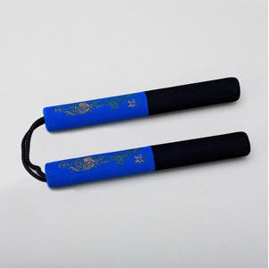 Photo of Black / Blue Foam Safety Cord Nunchaku 12 Inch